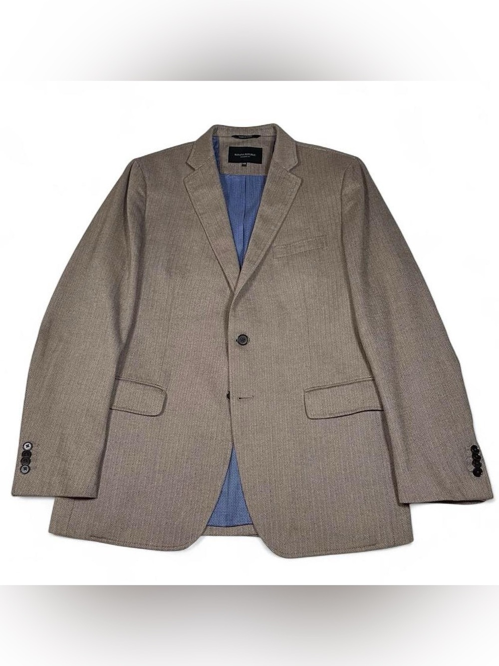 MINT Banana Republic Taupe Herringbone Cotton Blazer Men’s Size 42R Sport Coat